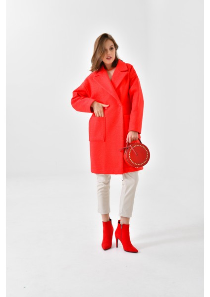 Ftz Women Kadın Kaşe Kaban Kırmızı modelleri