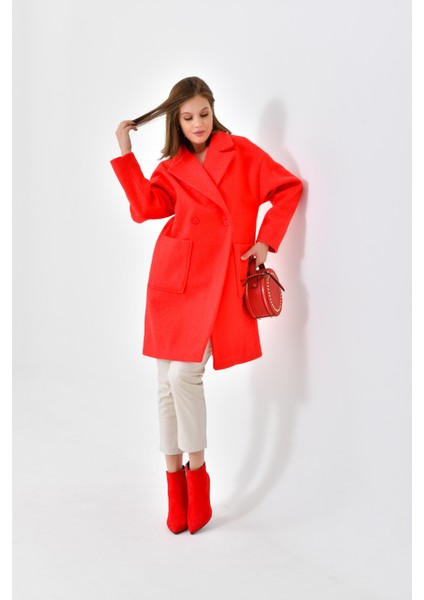 Ftz Women Kadın Kaşe Kaban Kırmızı indirimleri