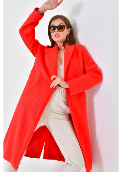 Ftz Women Kadın Kaşe Kaban Kırmızı modelleri