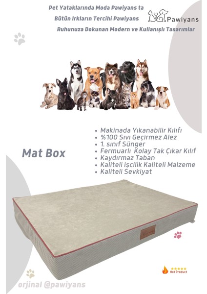 Matbox, Üst Kalite 6,5-10CM Süngerli Pet Yatağı ,sıvı Geçirmez Alezli, Yıkanabilir Kılıflı Fermuarlı fiyatları