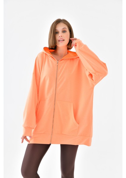 Ftz Women Kadın Fermuarlı Sweat N.oranj