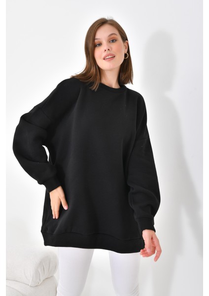 Ftz Women Kadın 3 Ip Şardonlu Sweatshirt Siyah