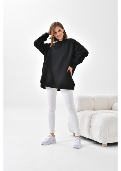 Ftz Women Kadın 3 Ip Şardonlu Sweatshirt Siyah