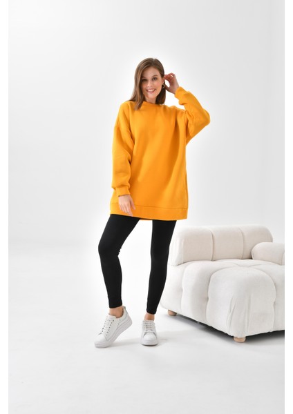 Ftz Women Kadın 3 Ip Şardonlu Sweatshirt Hardal