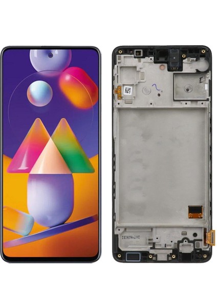Samsung M31S M317 Uyumlu LCD Dokunmatik Ekran Çıtalı Siyah
