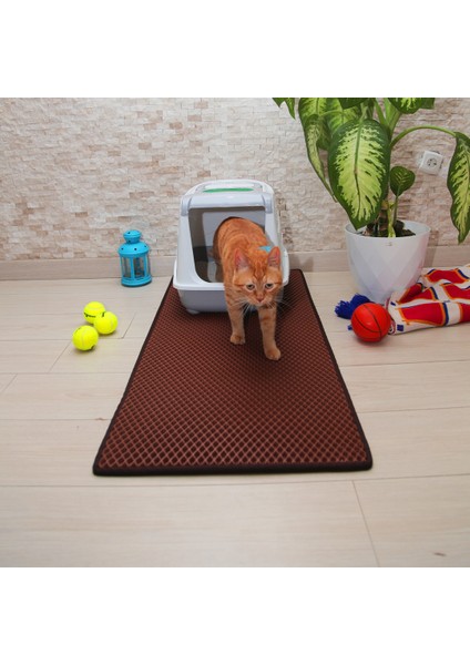 50X110 cm Kedi Tuvalet Önü Paspası Koyu Kahve
