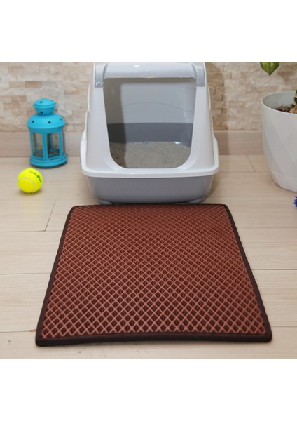 40X55 cm Kedi Tuvalet Önü Paspası Açık Kahve