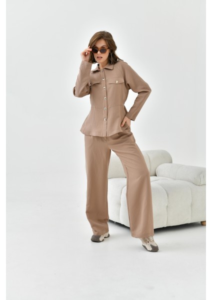 Kadın Pantolonlu Takım Camel modelleri