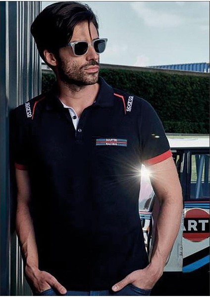 Martini Racing Polo Embroıderıes Siyah T-Shirt L Beden