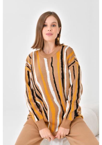 Ftz Women Kadın Zebra Desen Ikili Takım Bisküvi
