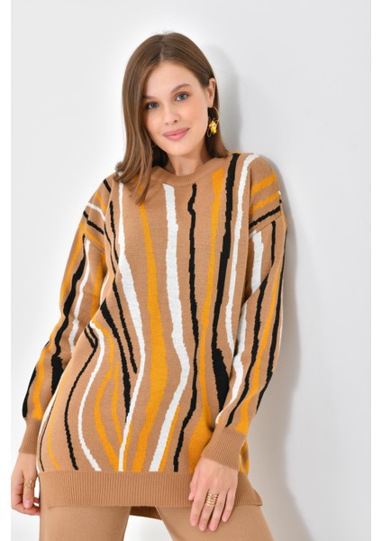 Ftz Women Kadın Zebra Desen Ikili Takım Bisküvi