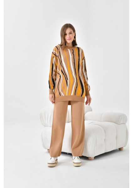 Ftz Women Kadın Zebra Desen Ikili Takım Bisküvi