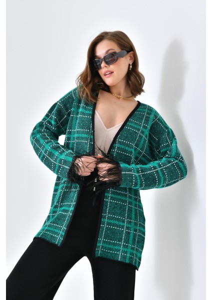 Ftz Women Kadın Kuş Tüyü Detaylı Pantolonlu Takım Siyah-Ekru indirimleri