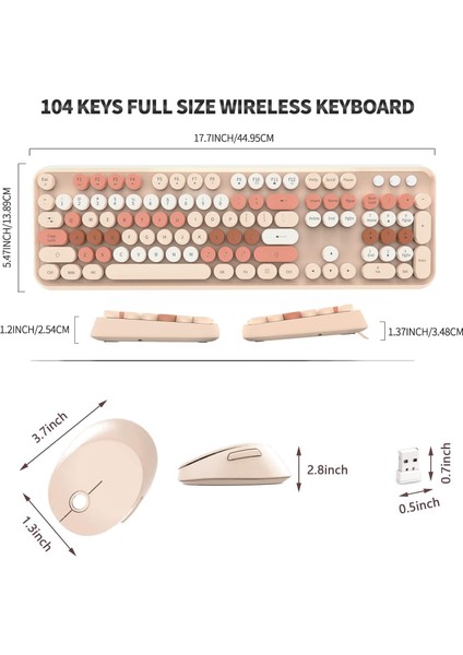 Mofii Sweet 104 Tuşlu Pc Notebook Macbook Uyumlu Renkli Klayve ve Mouse Set