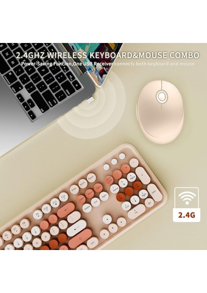 Mofii Sweet 104 Tuşlu Pc Notebook Macbook Uyumlu Renkli Klayve ve Mouse Set