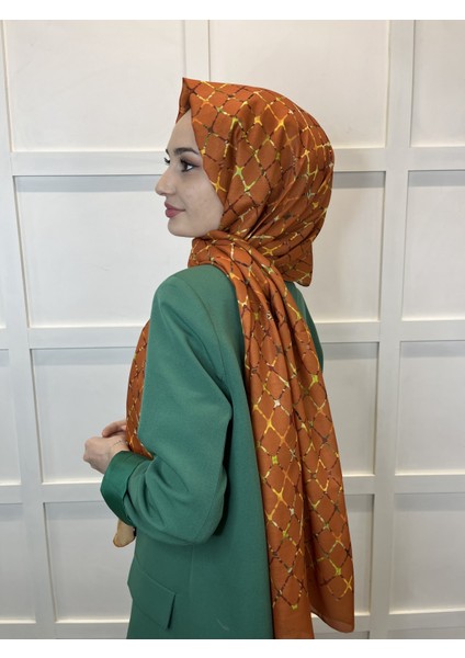 Pamuklu Soft Şal, Beyaz Ipek Geometrik Desenli Soft Şal 00999 modelleri