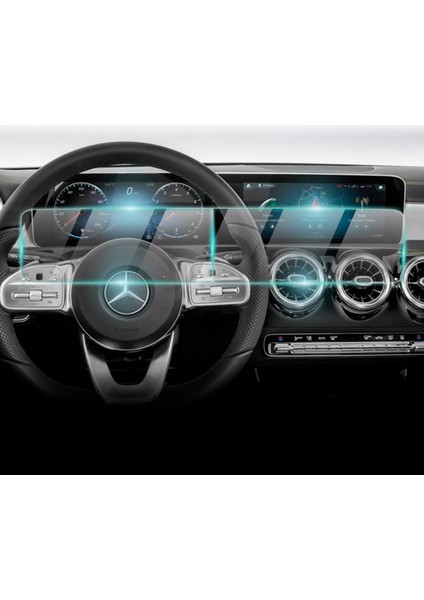 Mercedes 2019-2023 A - B Class Eqb 300 350 4matıc Suv Eqb 250+ Suv 2024 Cla 250 4 Matıc Coupe Navigation + Gösterge Paneli Için 10,25 Inch (2 Parça) 9h Nano Ipg Proactive Ekran Koruyucu