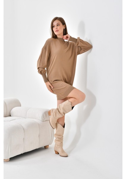 Kadın Basic Tunik Kahve
