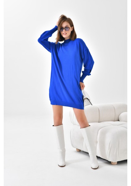 Kadın Basic Tunik Saks Mavi modelleri