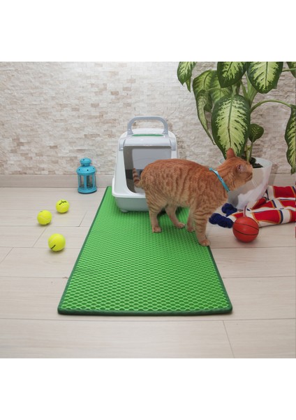 50X110 cm Kedi Tuvalet Önü Paspası Yeşil