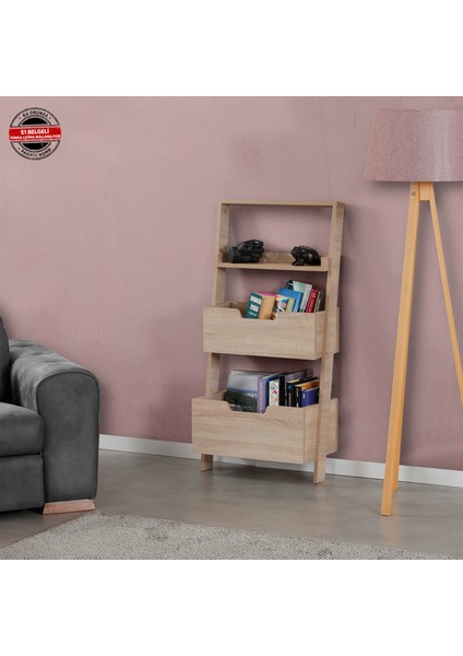 Low Çok Amaçlı Dekoratif Kitaplık ,Meşe, Montessori Dolap fiyatları