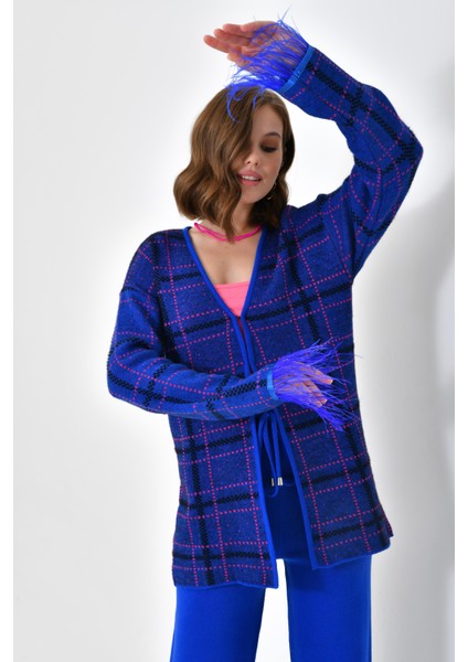 Ftz Women Kadın Kuş Tüyü Detaylı Pantolonlu Takım Saks Mavi indirimleri