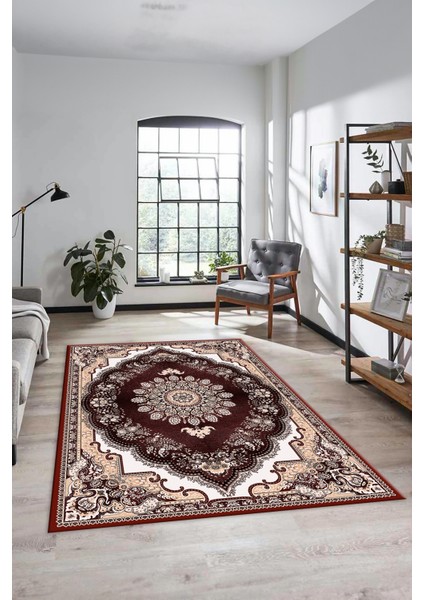 Klasik Desen Dijital Kaymaz Taban Yıkanabilir Yolluk Mutfak Salon Halısı, Klasik-13-Bordo, fırsatları