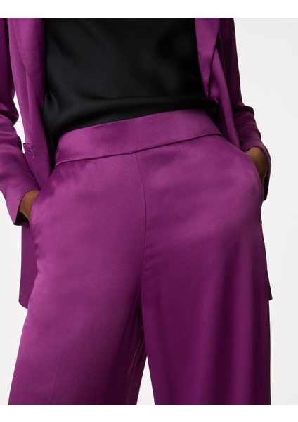 Wide Leg Saten Pantolon modelleri