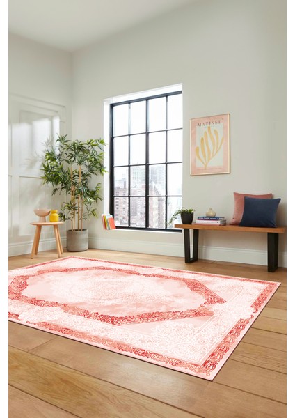 Dijital Kaymaz Yıkanabilir Çerçeveli Klasik Desen Mutfak Salon Halısı, Klasik-01-Kırmızı, fiyatları