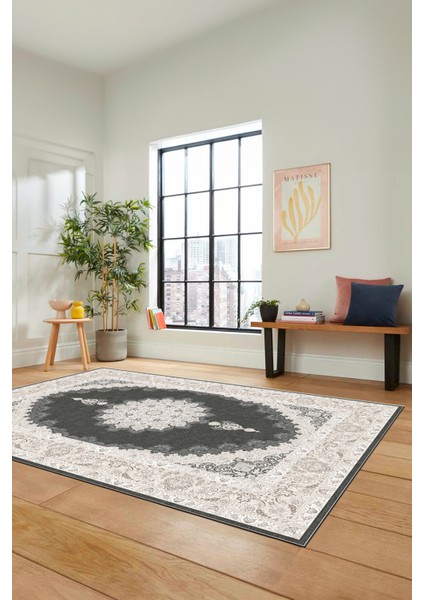 Dijital Kaymaz Yıkanabilir Göbekli Klasik Desen Mutfak Salon Halısı, Klasik-03-Vizon, fiyatları