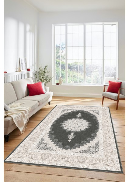 Dijital Kaymaz Yıkanabilir Göbekli Klasik Desen Mutfak Salon Halısı, Klasik-03-Vizon, modelleri