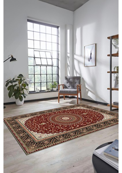 Klasik Desenli Dijital Kaymaz Yıkanabilir Yolluk Mutfak Koridor Salon Halısı, Klasik-21-Bordo, modelleri