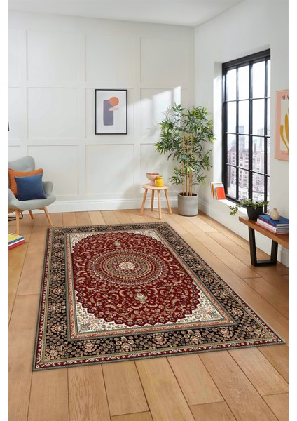 Klasik Desenli Dijital Kaymaz Yıkanabilir Yolluk Mutfak Koridor Salon Halısı, Klasik-21-Bordo, fırsatları