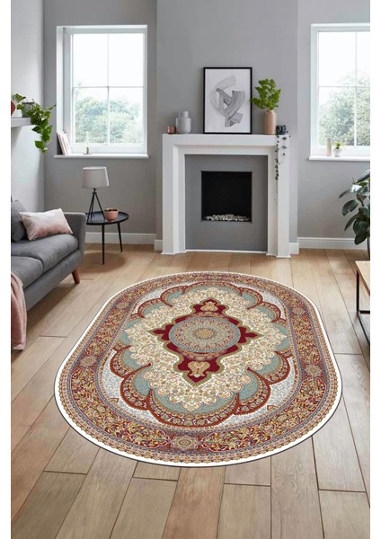 Baskılı Kaymaz Yıkanabilir Çerçeveli Göbekli Klasik Desen Salon Halısı, O-Klasik-02-Bordo, modelleri