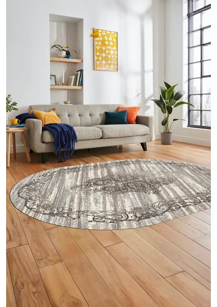 Klasik Desen Dijital Kaymaz Taban Yıkanabilir Oval Yolluk Mutfak Salon Halısı, O-Klasik-11-Bej, fırsatları