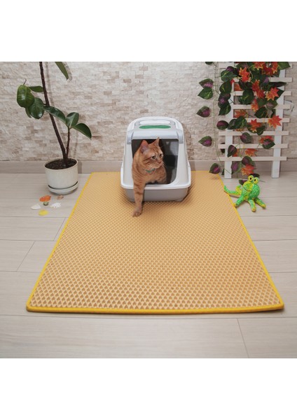 80X110 cm Kedi Tuvalet Önü Paspası Krem