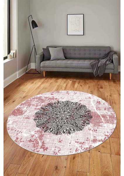 Şık Tasarım Klasik Dijital Kaymaz Taban Yıkanabilir Yuvarlak Salon Halısı, Y-Klasik-19-Pembe, fırsatları
