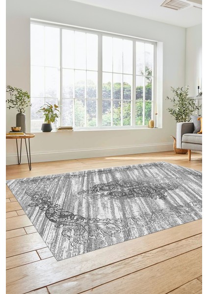 Klasik Desenli Dijital Kaymaz Taban Yıkanabilir Yolluk Mutfak Salon Halısı, Klasik-11-Gri, modelleri