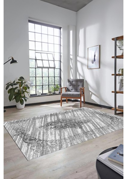 Klasik Desenli Dijital Kaymaz Taban Yıkanabilir Yolluk Mutfak Salon Halısı, Klasik-11-Gri, indirimleri