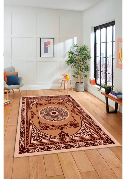 Modern Klasik Desen Dijital Kaymaz Taban Yıkanabilir Yolluk Mutfak Salon Halısı, Klasik-17-Bordo, indirimleri