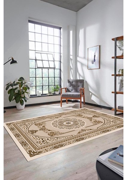 Modern Klasik Desen Dijital Kaymaz Taban Yıkanabilir Yolluk Mutfak Salon Halısı, Klasik-17-Kahve, fırsatları