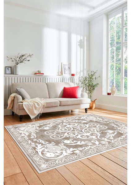 Dijital Kaymaz Yıkanabilir Klasik Desenli Yolluk Mutfak Salon Halısı, Klasik-09-Kahve, fiyatları