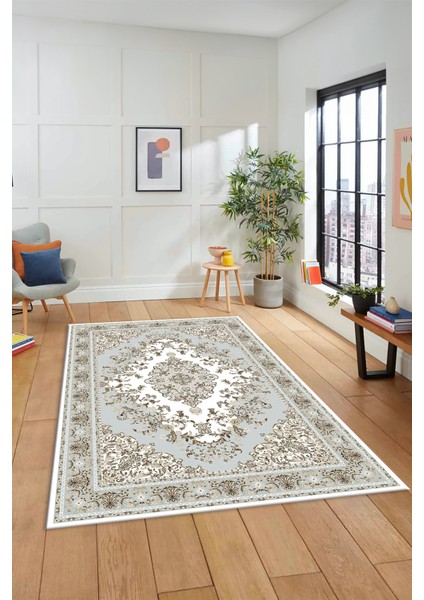 Klasik Desenli Dijital Kaymaz Yıkanabilir Yolluk Mutfak Salon Halısı, Klasik-23-Renkli,