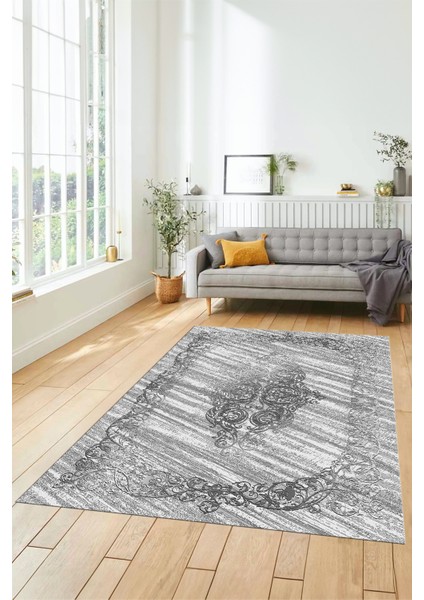 Klasik Desenli Dijital Kaymaz Taban Yıkanabilir Yolluk Mutfak Salon Halısı, Klasik-11-Gri, fiyatları
