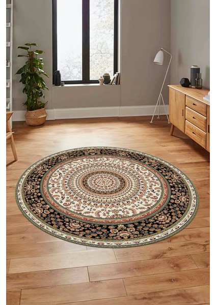 Klasik Desenli Dijital Kaymaz Yıkanabilir Yuvarlak Mutfak Salon Halısı, Y-Klasik-21-Krem, fiyatları
