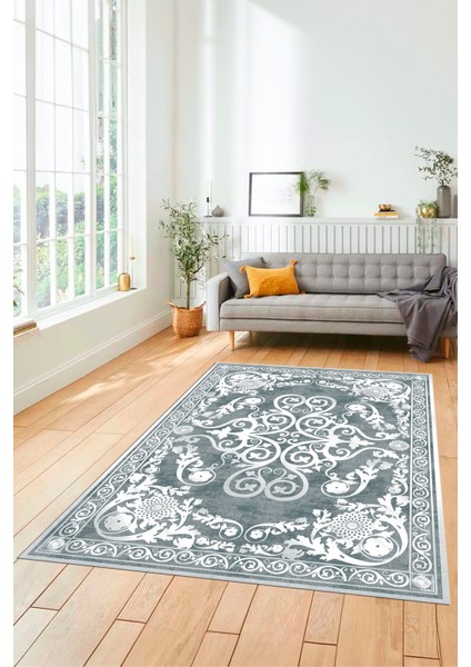 Dijital Kaymaz Yıkanabilir Klasik Desenli Yolluk Mutfak Salon Halısı, Klasik-09-Mavi, modelleri