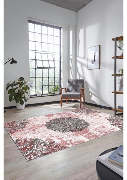Şık Klasik Desen Dijital Kaymaz Taban Yıkanabilir Yolluk Mutfak Salon Halısı, Klasik-19-Pembe, modelleri