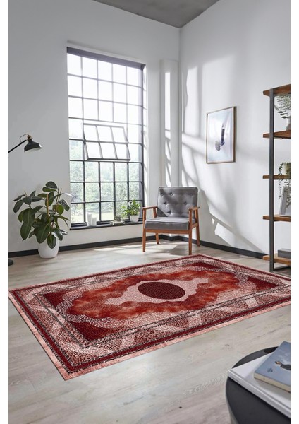 Göbekli Klasik Desenli Dijital Kaymaz Yıkanabilir Yolluk Mutfak Salon Halısı, Klasik-24-Bordo, fiyatları