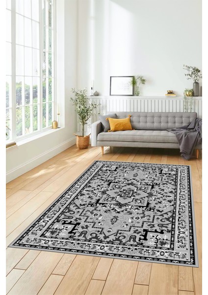 Dijital Kaymaz Yıkanabilir Klasik Desen Yolluk Mutfak Salon Halısı, Klasik-10-Gri, modelleri