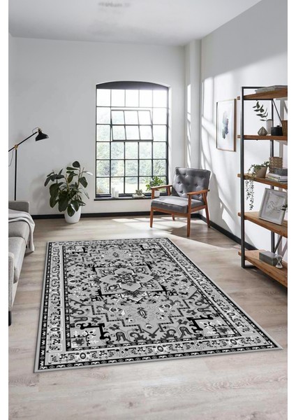 Dijital Kaymaz Yıkanabilir Klasik Desen Yolluk Mutfak Salon Halısı, Klasik-10-Gri, indirimleri